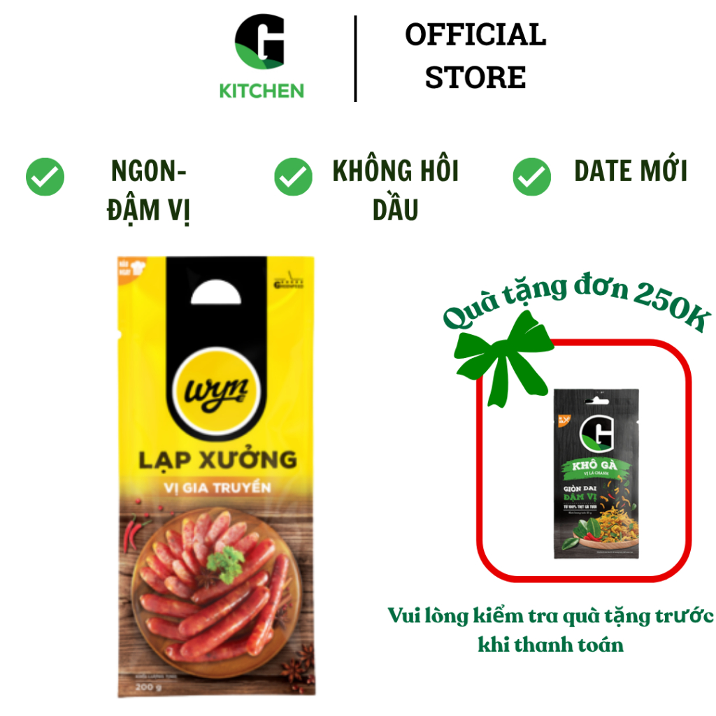 Lạp xưởng vị gia truyền Wyn G Kitchen 500g và 200g [Giao toàn quốc]