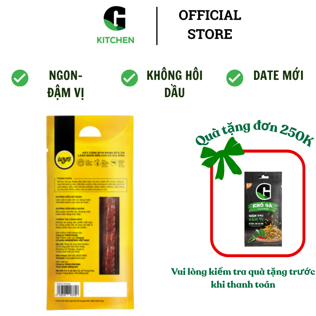 Lạp xưởng vị gia truyền Wyn G Kitchen 500g và 200g [Giao toàn quốc]