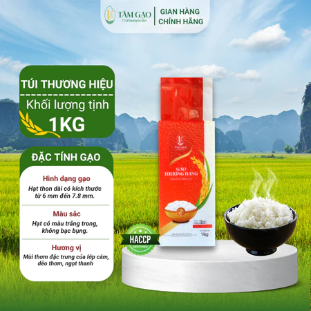 Gạo Đài Thơm (gạo Thượng Hạng) túi 1kg mùi thơm đặc trưng, cơm ngọt dẻo vừa