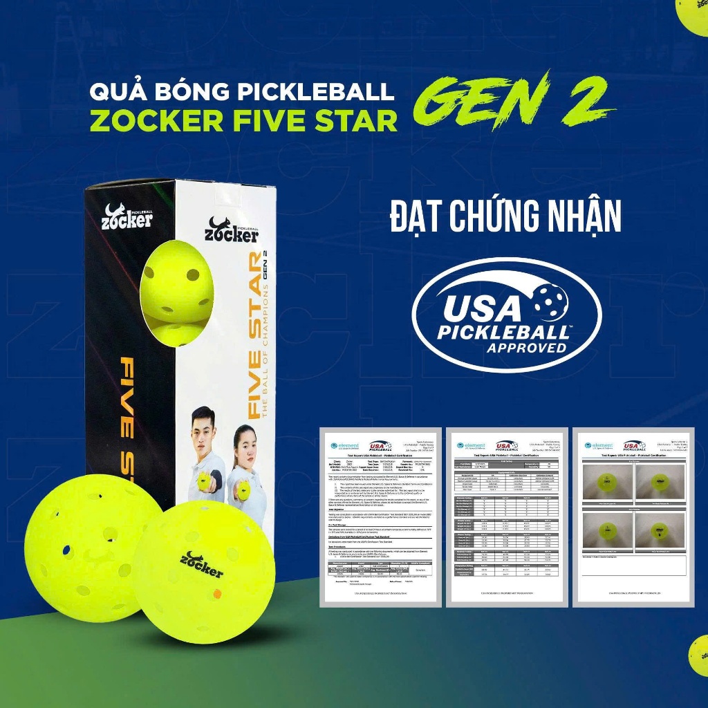 [Hỏa tốc] Combo 3 Bóng Thi Pickleball Zocker Five Star Gen 1 & Gen 2 ...