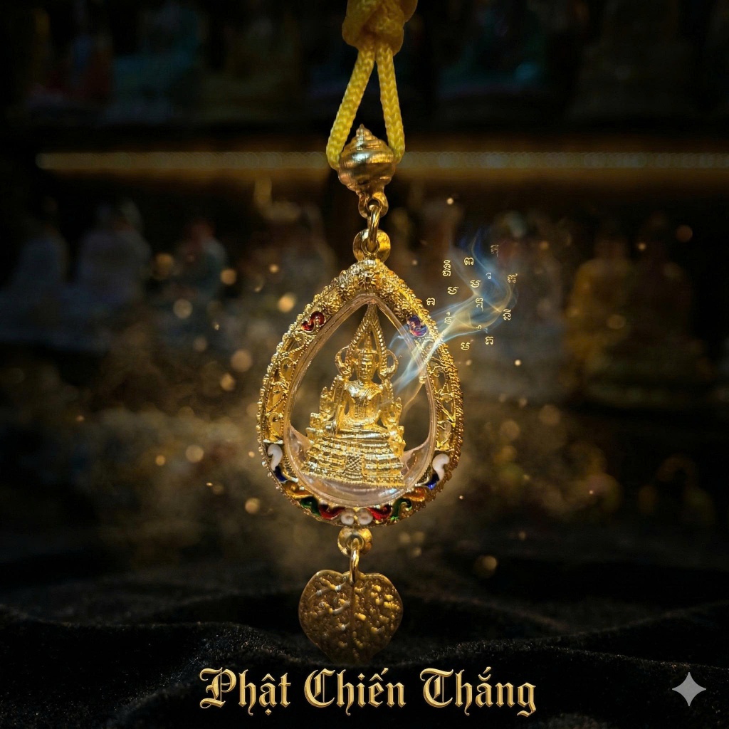 Dây Treo Xe Ô Tô Phật Thích Ca Chiến Thắng - Chất Liệu Vàng 5K Thái Cao Cấp