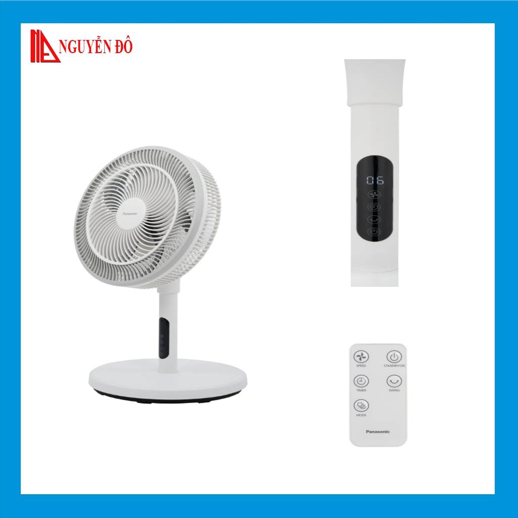 Quạt đứng Panasonic F-30JLV 2 trong 1 công suất 20w động cơ DC, có 2 màu trắng và xám điều khiển từ xa bằng remote