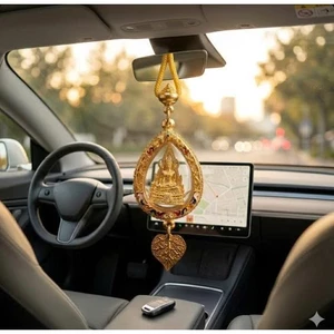 Dây Treo Xe Ô Tô Phật Thích Ca Chiến Thắng - Chất Liệu Vàng 5K Thái Cao Cấp