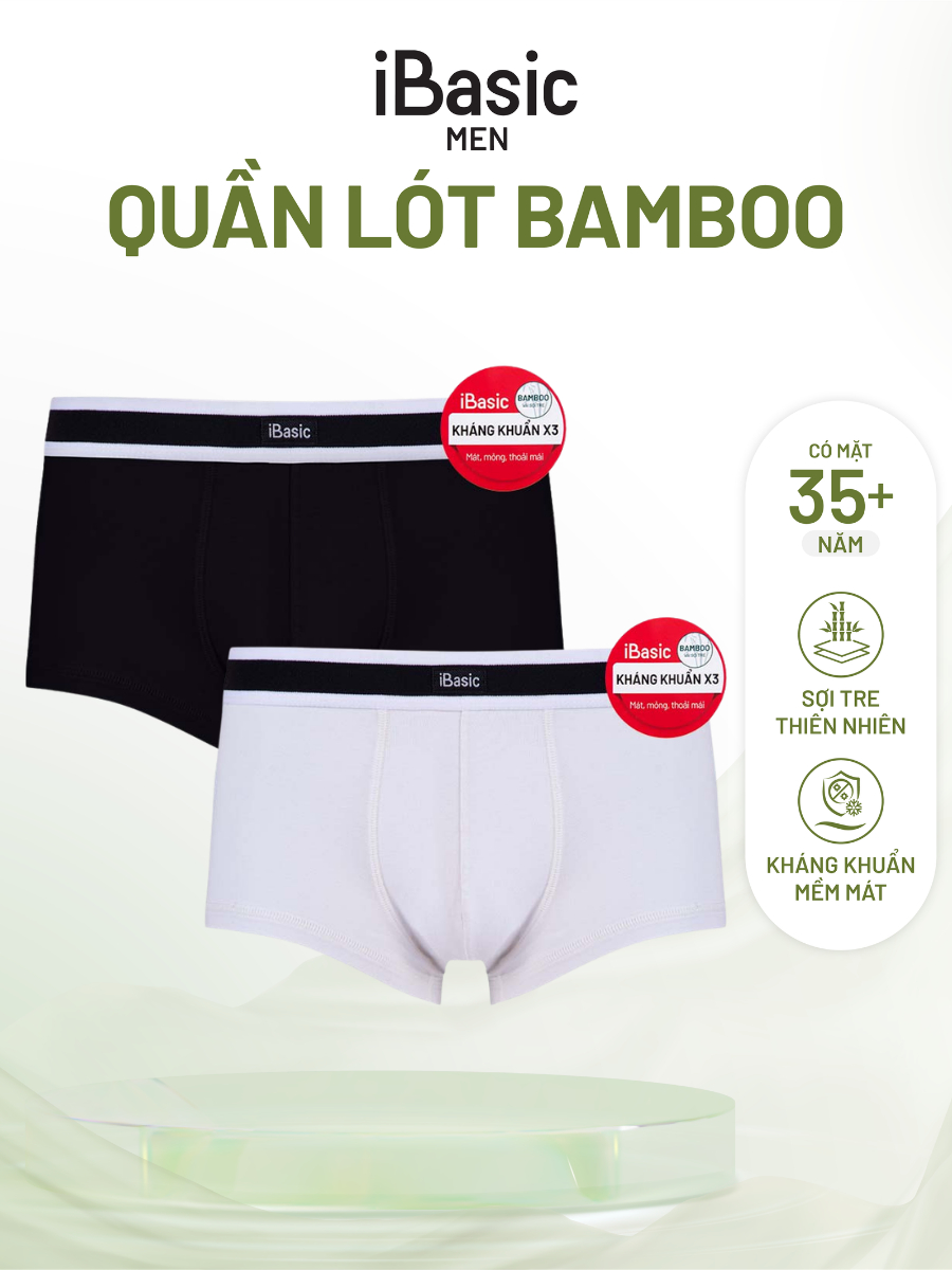 Combo 2 Quần lót nam iBasic trunk bamboo kháng khuẩn thoáng khi thấp ...