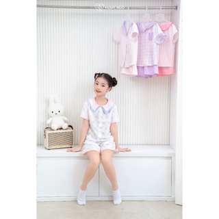 Đồ bộ bé gái HUMY NGO - Bộ pijama cộc tay cotton thoáng mát, màu hồng hoạ tiết dễ thương - Bé gái 10-40kg [S203]