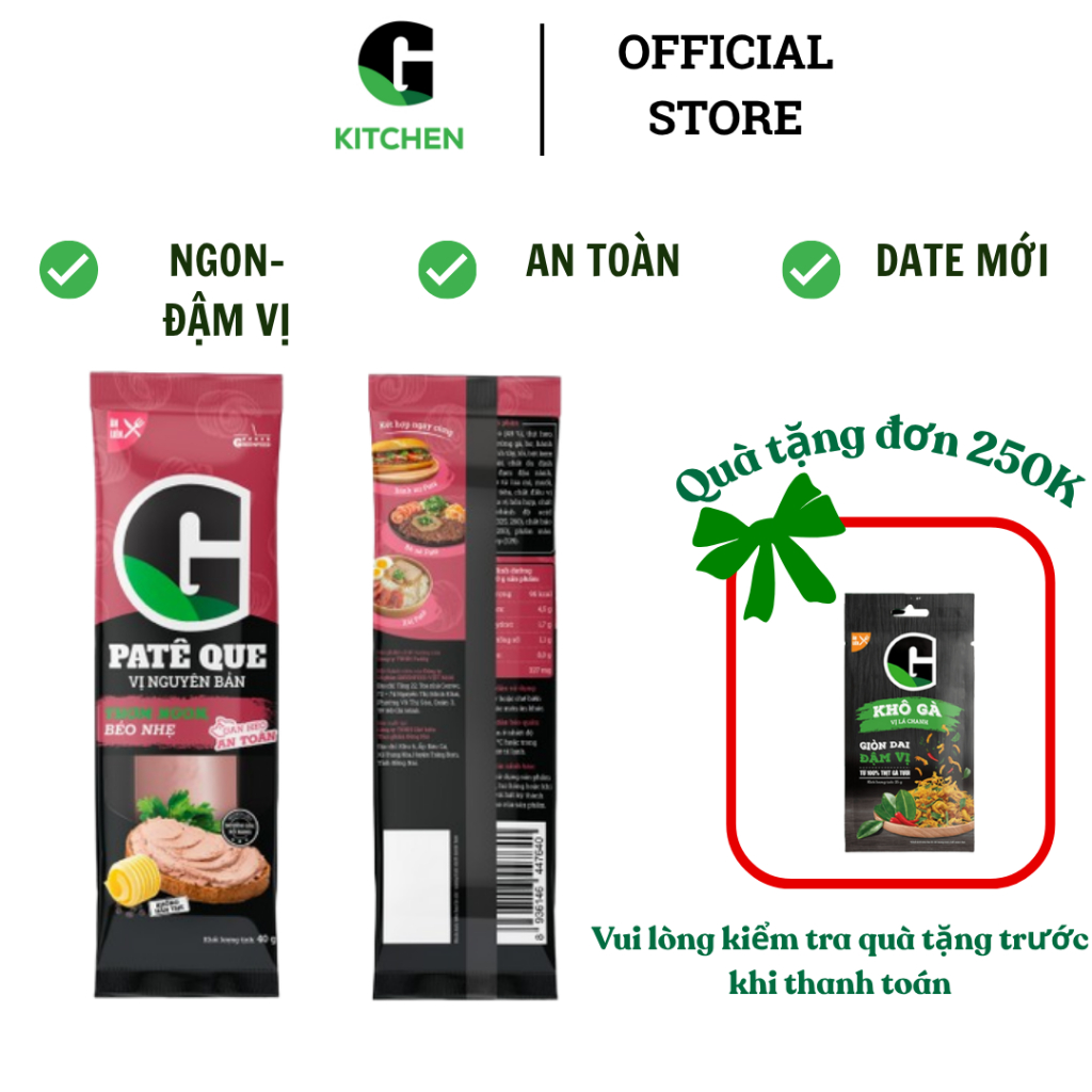 [Mua Sỉ] Hộp 18 que Pate G Kitchen vị nguyên bản 40g [Giao HCM]