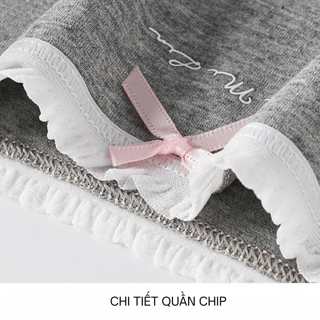 Quần lót nữ cotton thoáng khí cạp vừa tôn dáng quyến rũ viền ren đính nơ xinh xắn cute LANIXA L4119