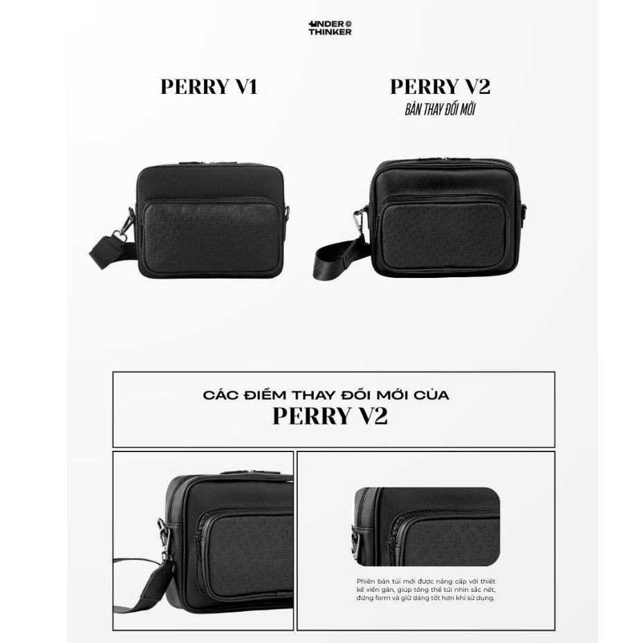 Túi Hộp Da PU Đeo Chéo PERRY Nam Nữ Monogram Đựng Điện Thoại Ipad Đi Chơi | MIDORI BAG COLLECTION