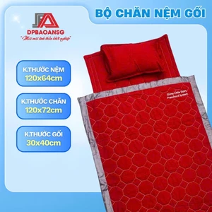 Nệm Bé Mầm Non Ngủ Trưa Vải Cotton Chần Bông Êm Ái - Dễ Gấp Gọn, Màu Xanh Vàng Đỏ