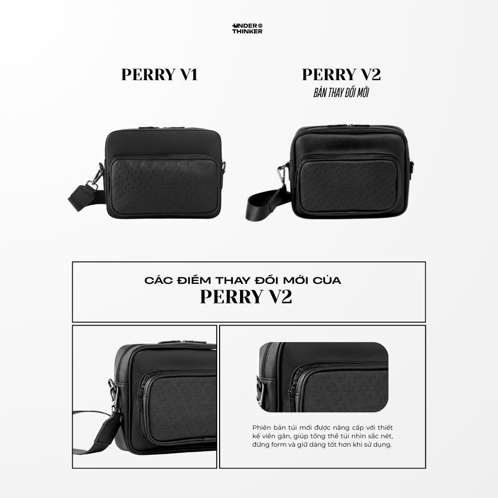 Túi Hộp Da PU Đeo Chéo Perry Nam Nữ Monogram Đựng Điện Thoại Ipad Đi Chơi | HESTON