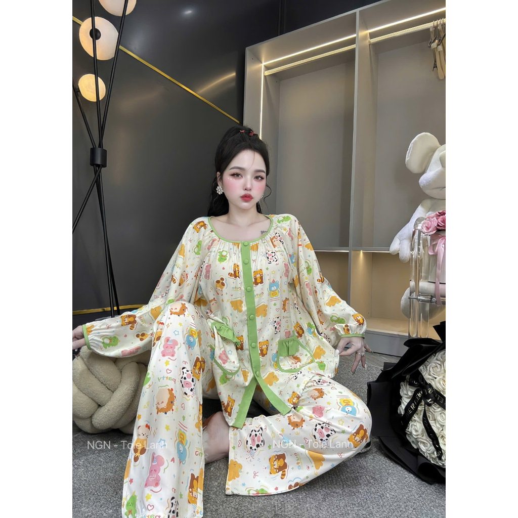 Tole 2da Cổ Tròn Cúc Bọc Chạy Viền Siêu Xinh Nhà NGN