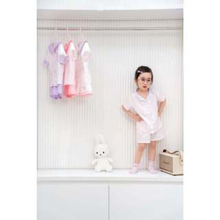 Bộ đồ bé gái HUMY NGO kiểu dáng Pijama 3-9 tuổi(10-40kg) - Bộ ngủ cotton mềm mát hoạ tiết kẻ tím pastel kẹo ngọt [S206]