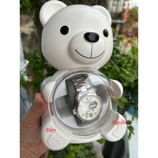 Tủ Hộp Đựng Đồng Hồ Cơ 1 Xoay Đèn Led đổi màu- Chính Hãng Cao Cấp - Hộp Lắc Lên Cót Đồng Hồ Winder Watch