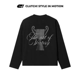 Áo thun dài tay boxy nam nữ CLUTCH! The Art of Victory Tee, áo phông cotton form rộng in hình thể thao