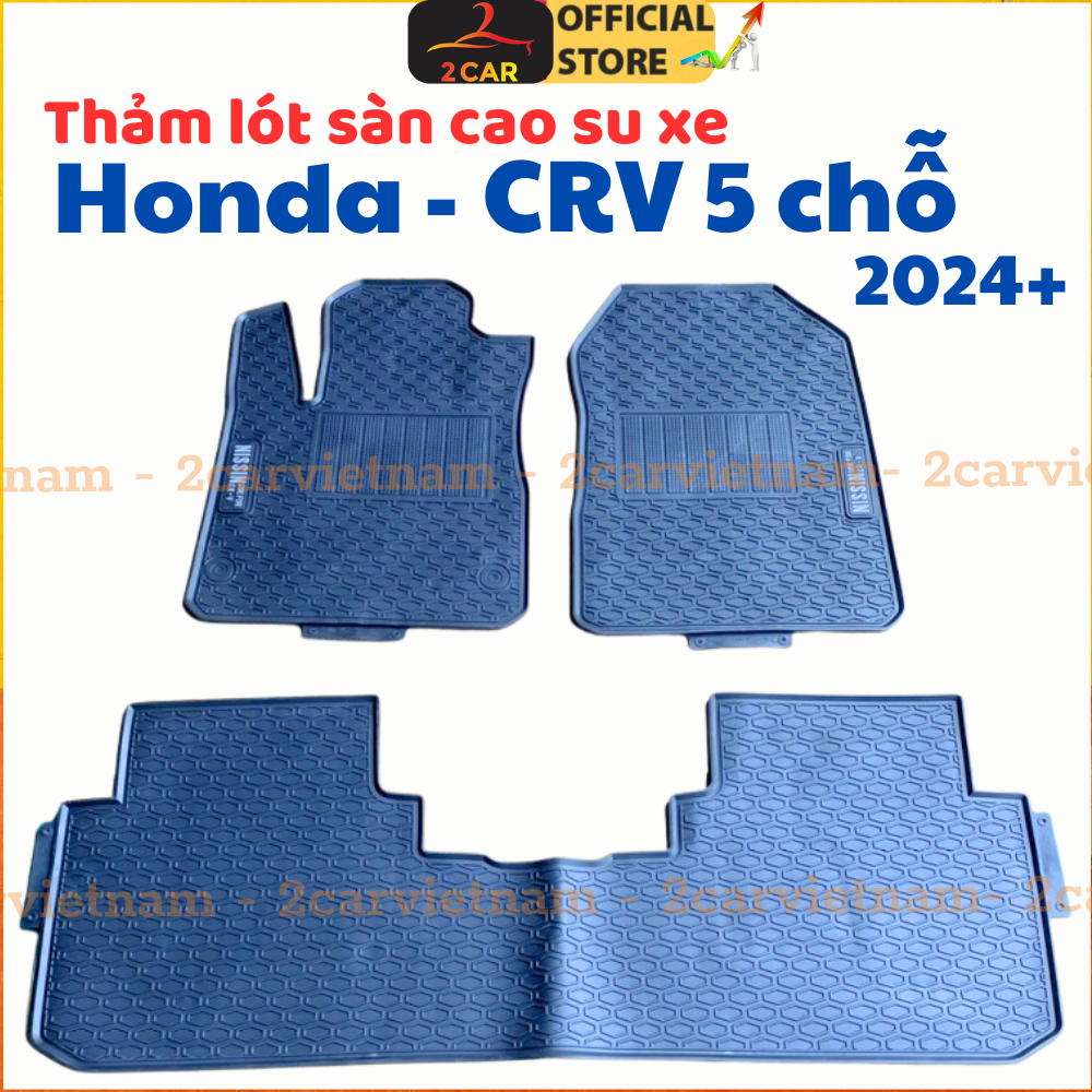 Lót Sàn Cao Su Xe Honda CRV 2024-2025 -Mẫu Sàn Cao Su Đúc Ko Mùi Dễ Vệ Sinh Vừa In Theo Xe