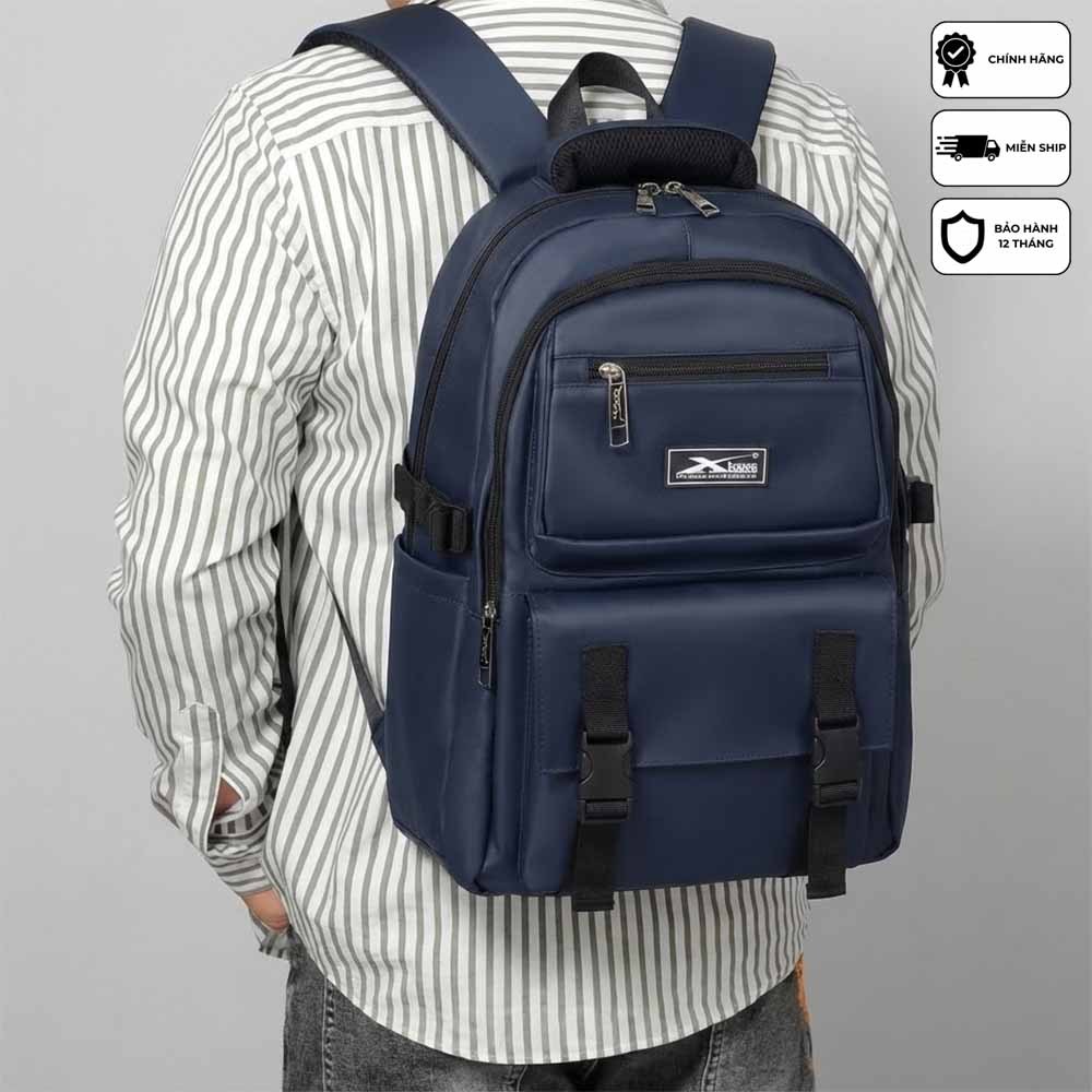Balo Học Sinh Trung Học Xbags Dark Blue XB 3202 - Balo Thời Trang Nam Nữ Cao Cấp, Vải Polyester Siêu Bền