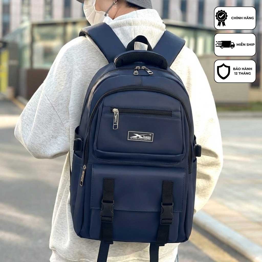 Balo Học Sinh Trung Học Xbags Dark Blue XB 3202 - Balo Thời Trang Nam Nữ Cao Cấp, Vải Polyester Siêu Bền