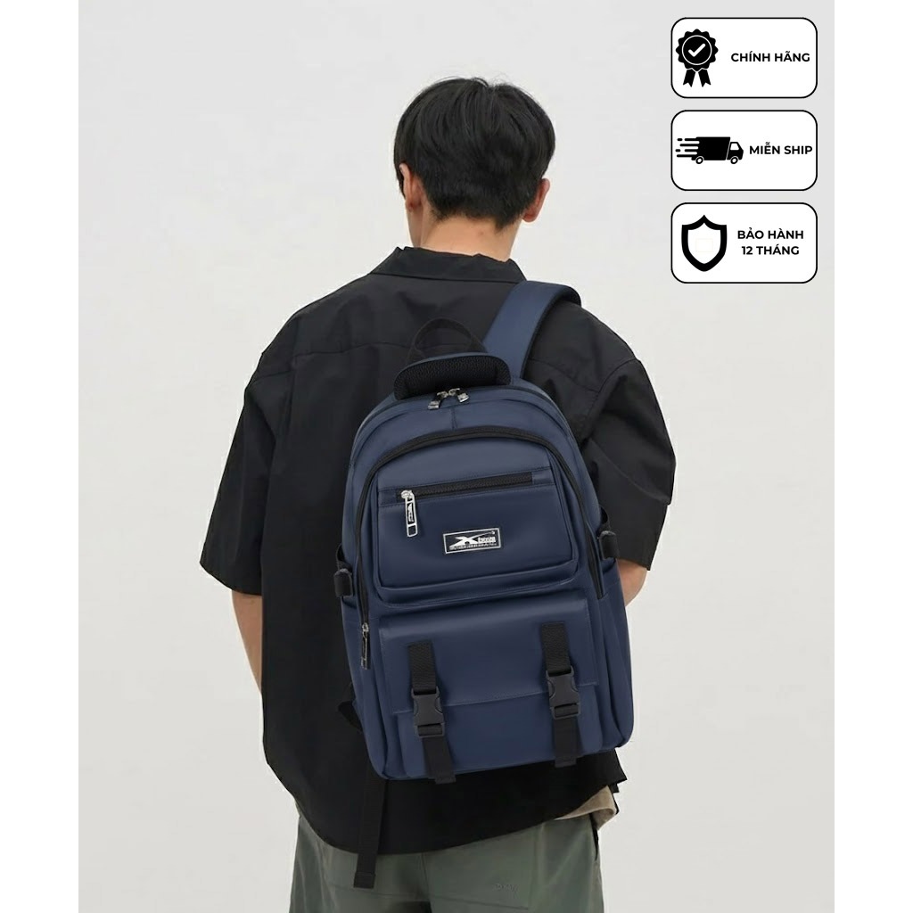 Balo Học Sinh Trung Học Xbags Dark Blue XB 3202 - Balo Thời Trang Nam Nữ Cao Cấp, Vải Polyester Siêu Bền