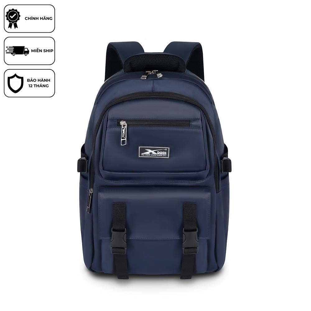 Balo Học Sinh Trung Học Xbags Dark Blue XB 3202 - Balo Thời Trang Nam Nữ Cao Cấp, Vải Polyester Siêu Bền