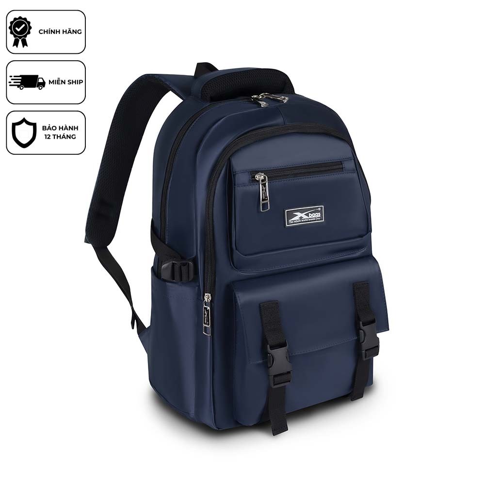Balo Học Sinh Trung Học Xbags Dark Blue XB 3202 - Balo Thời Trang Nam Nữ Cao Cấp, Vải Polyester Siêu Bền