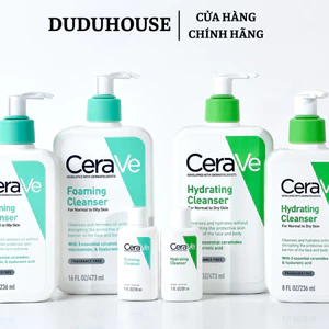 Sữa Rửa Mặt CeraVe Foaming Hydrating Cleanser Da Khô, Nhạy Cảm, Dầu Mụn 473ml Duduhouse