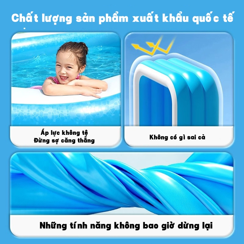 Bể Bơi Phao 3 Tầng Dày Dặn Chất Liệu PVC Bền Đẹp Đáy 2 Lớp Chống Trượt Nhiều Kích Thước lựa chọn