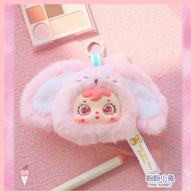 [Hỏa tốc HCM] Blind Box Móc khóa gấu bông Samuel San Xiao Mao Make up Mirror chính hãng
