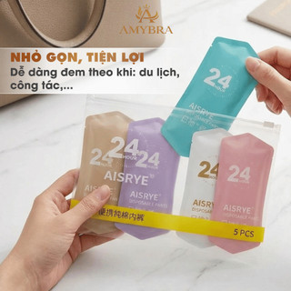 Combo Quần Lót Cotton 1 Lần An Toàn Tiện Lợi, Túi 5 Quần Chip Kháng Khuẩn Phù Hợp Du Lịch, Mẹ Bầu Sau Sinh AMYBRA L594