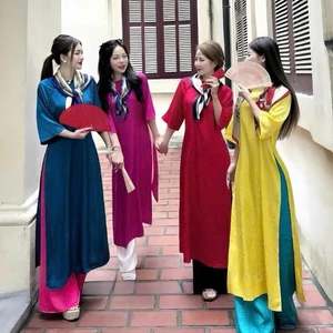 Áo Dài Truyền Thống Nữ Dáng Suông Phom Rộng Tay Lỡ Lụa Cao Cấp Áo Dài Cách Tân Nữ Đủ Màu T1501G