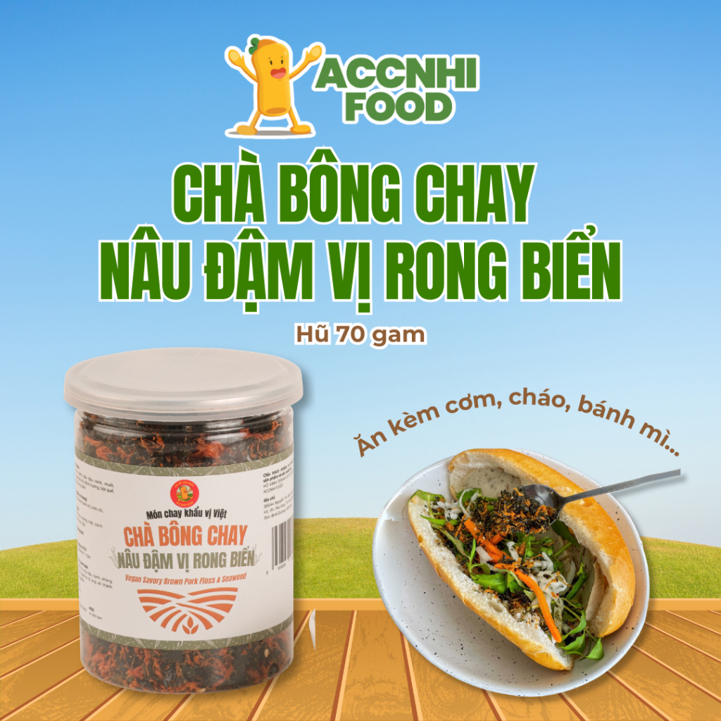 CHÀ BÔNG CHAY NÂU ĐẬM VỊ RONG BIỂN 70gr - Accnhi Food