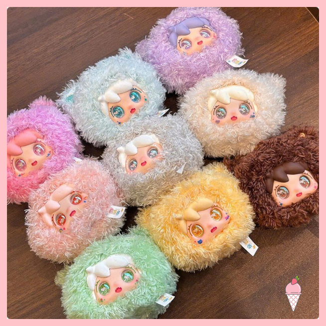 [Hỏa tốc HCM] Móc khóa gâu bông Nabao Dreamy Fluffy Cat Series Blind box chính hãng
