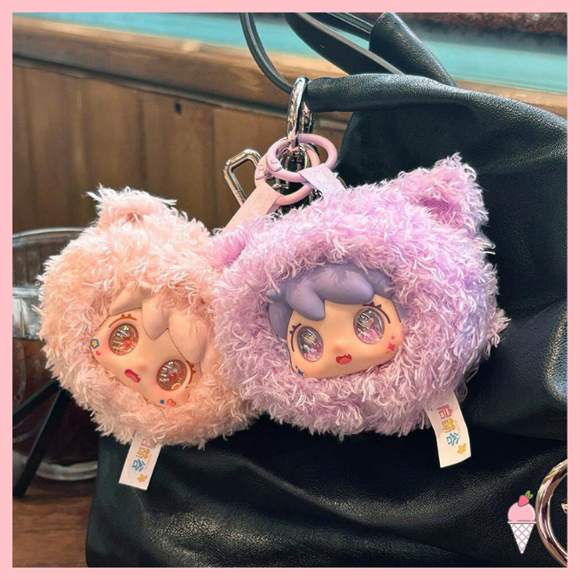 [Hỏa tốc HCM] Móc khóa gâu bông Nabao Dreamy Fluffy Cat Series Blind box chính hãng