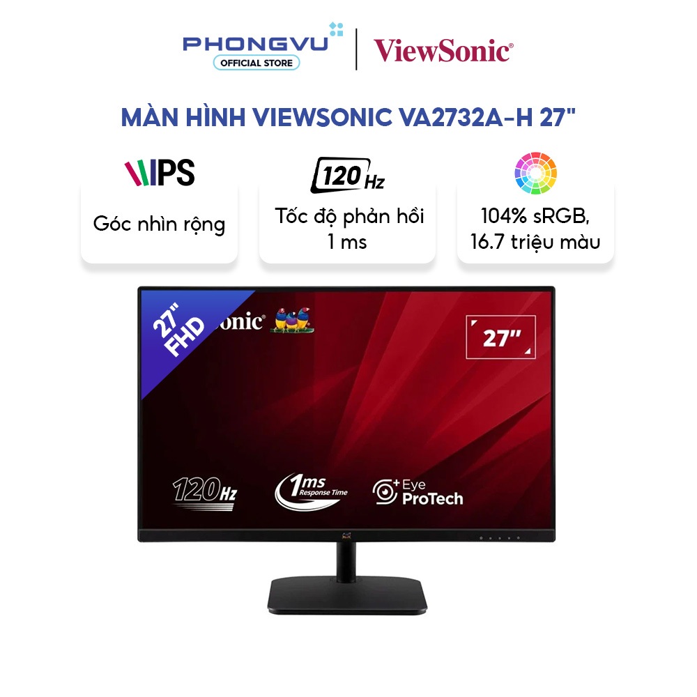 Màn hình ViewSonic VA2732A-H 27" FHD IPS - 120Hz - 1ms - HDR10 - Eye ProTech+ - Bảo hành 36 tháng | BigBuy360 - bigbuy360.vn