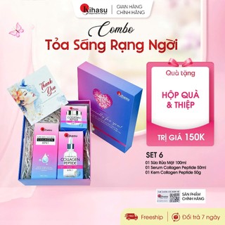 Set Quà Tặng Tỏa Sáng Rạng Ngời Kihasu Collagen 6in1 Quà Tặng Cô Giáo, Mẹ, Bạn Gái, 20/11, Sinh Nhật, 8/3, Valentine