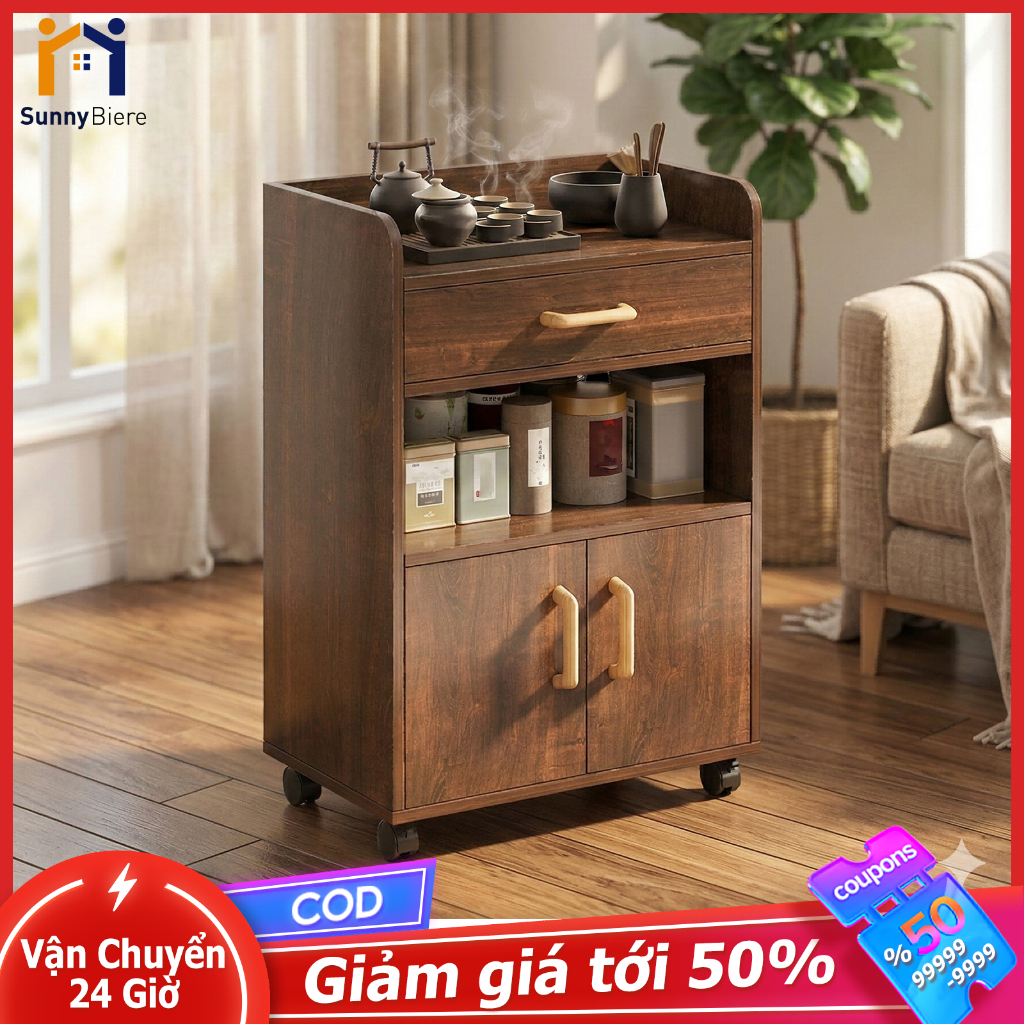 SUNNY Tủ Đựng Xe đẩy trà Đồ Uống Di Động Có Bánh Xe Xe Đẩy Đa Năng Phòng Khách Văn Phòng