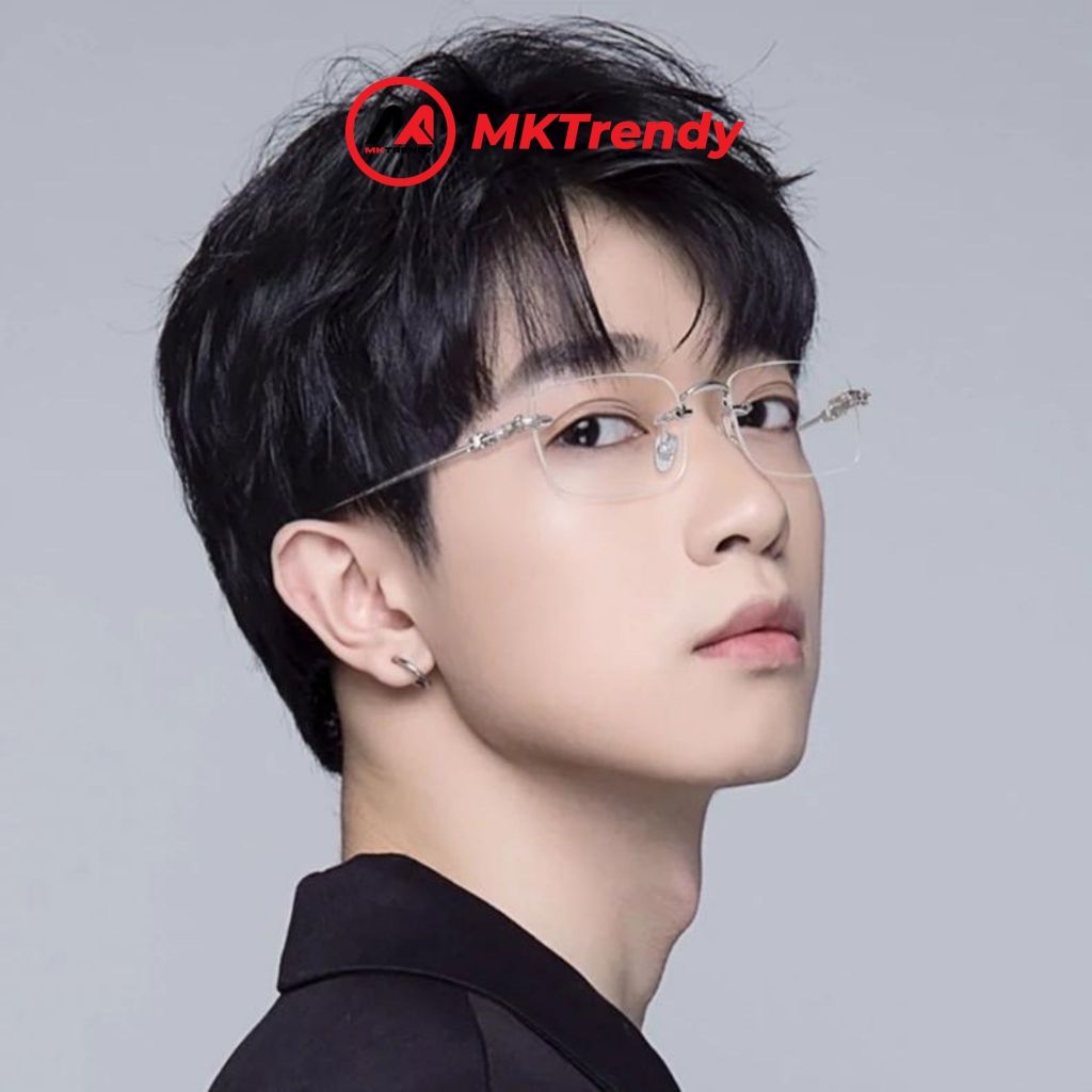 [Live x MKTRENDY] Kính đổi màu không viền X13 gọng kim loại chống ánh sáng xanh chống tia UV thời trang nam nữ