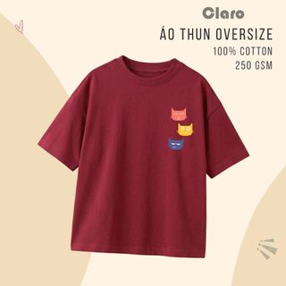 Áo Thun Nam Nữ Oversize 100% Cotton Cao Cấp CLARO - áo phông unisex độc đáo
