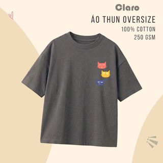 Áo Thun Nam Nữ Oversize 100% Cotton Cao Cấp CLARO - áo phông unisex độc đáo