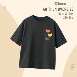 Áo Thun Nam Nữ Oversize 100% Cotton Cao Cấp CLARO - áo phông unisex độc đáo
