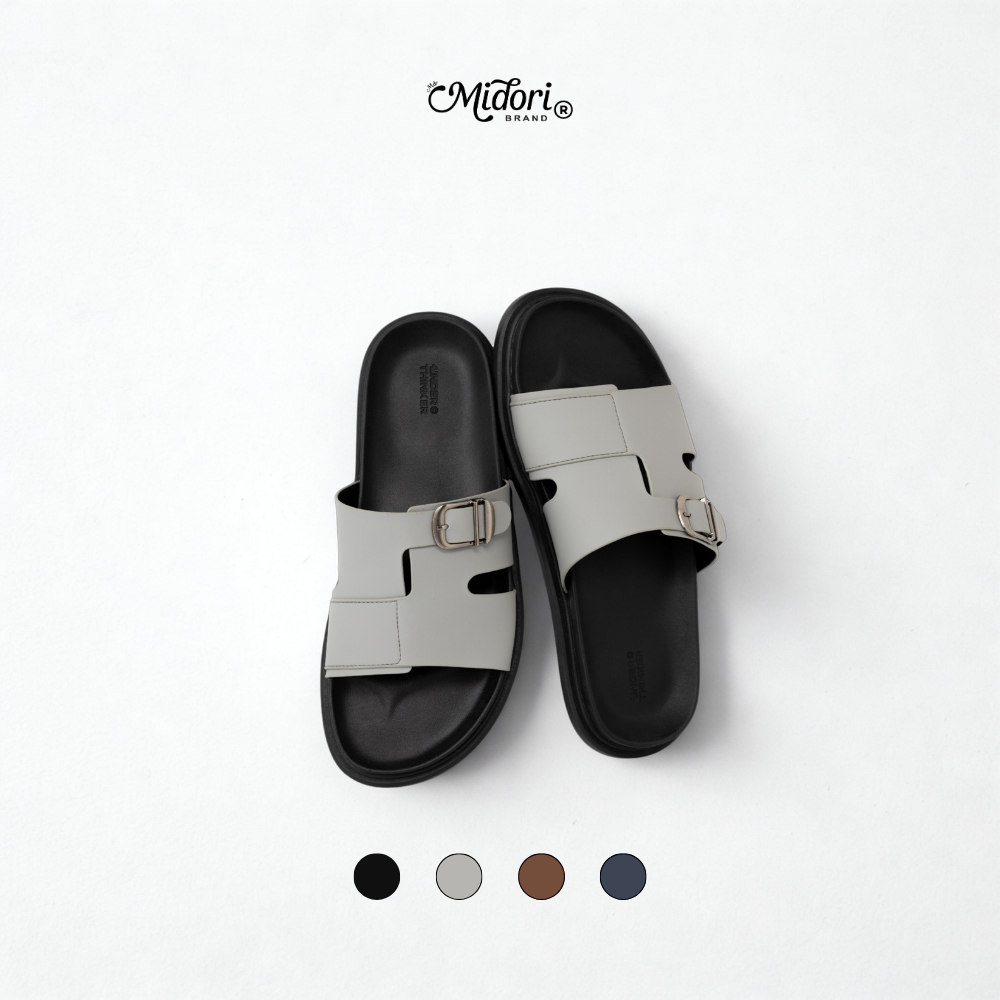 Dép Unisex Da Microfiber BROLY Quai Ngang Đế Bệt Chống Trượt Phong Cách Thời Trang Nam | M STUDIO