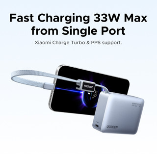 【CCC Ceretified】Pin sạc dự phòng UGREEN Mini 33W 10000mAh 33W PD30W USB-C * 2 + USB-A Đầu ra 3 cổng tích hợp Màn