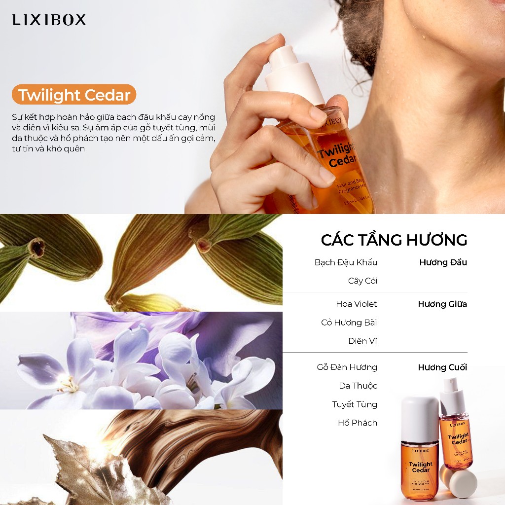 [Gift] Set 03 Chai Nước Hoa Tóc & Toàn Thân Lixibox Hair And Body Fragrance Mist Moments 03 x 35ml