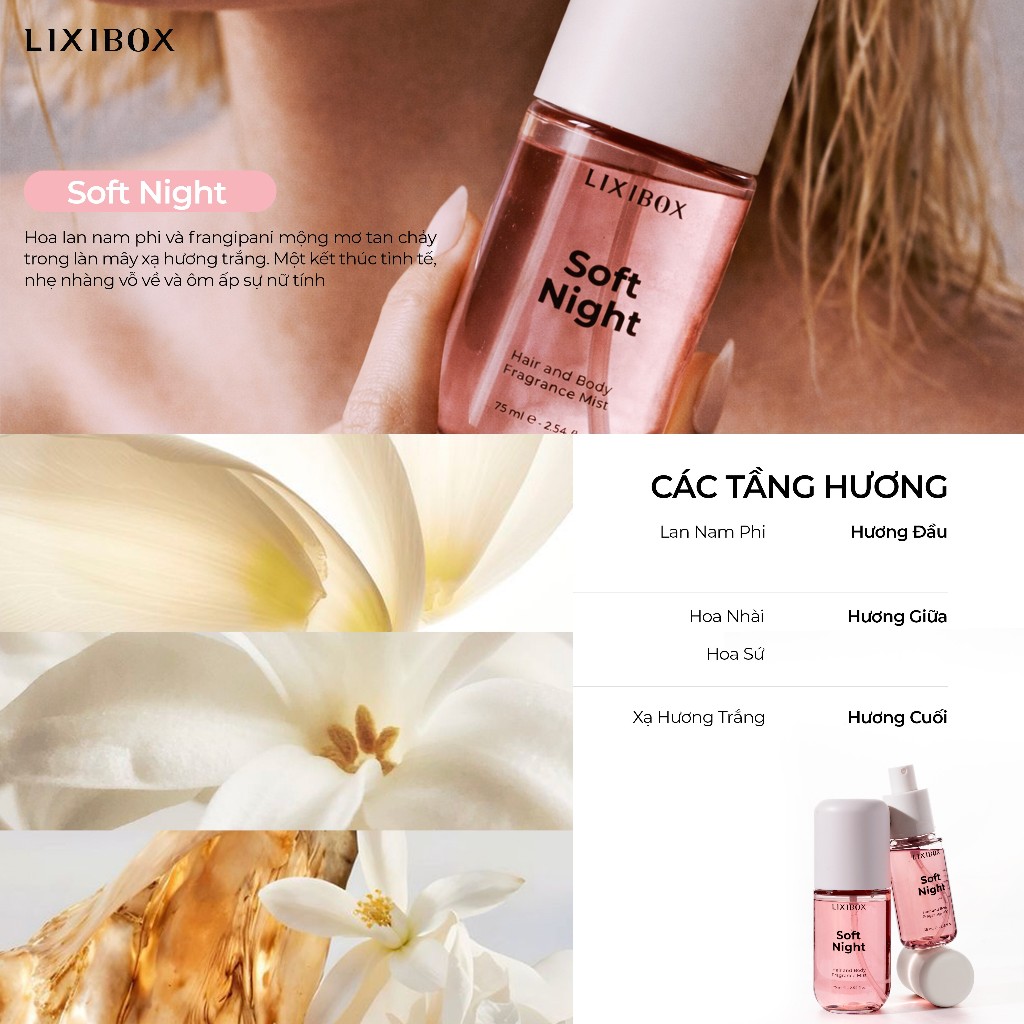 [Gift] Set 03 Chai Nước Hoa Tóc & Toàn Thân Lixibox Hair And Body Fragrance Mist Moments 03 x 35ml