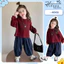 Đồ bộ bé gái dài tay, set đồ bé gái áo cổ tròn chất cotton lạnh thoáng mát phối quần dài bo gấu siêu xinh BT4