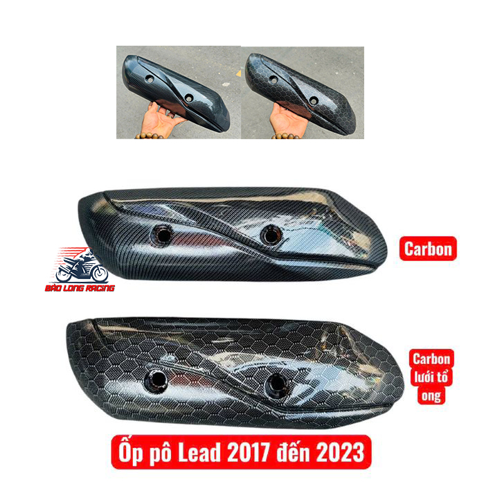 Ốp pô Carbon gắn xe máy LEAD 2017 đến 2023 nhựa ABS chất lượng