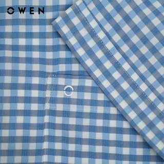 Owen - Áo sơ mi ngắn tay Regular Fit AR255013NT màu Xanh chất liệu Bamboo