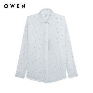 Owen - Áo sơ mi dài tay Regular Fit AR255033D màu Trắng chất liệu Nano