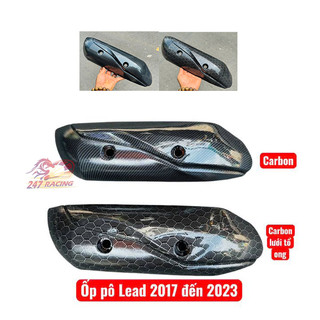 Ốp pô Carbon gắn xe máy LEAD 2017 đến 2023 nhựa ABS chất lượng