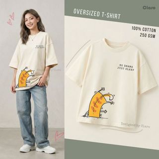 Áo Thun Nam Nữ Oversize Cotton áo phông unisex form chuẩn CUTE CAT