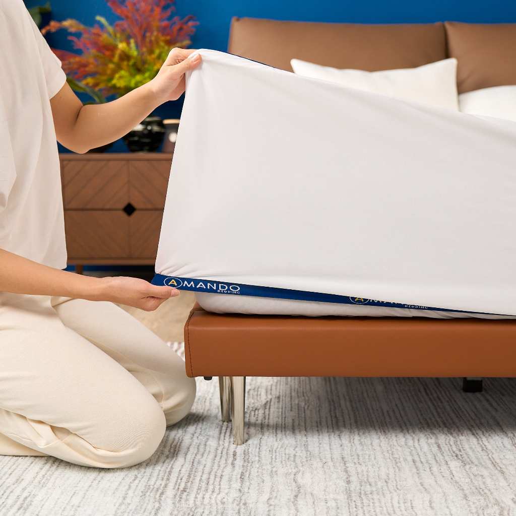 Bảo vệ nệm diều hòa Amando Cool Guard - Set chống thấm 3 món, vỏ gối chống thấm, ga chống thấm (nệm <35cm)